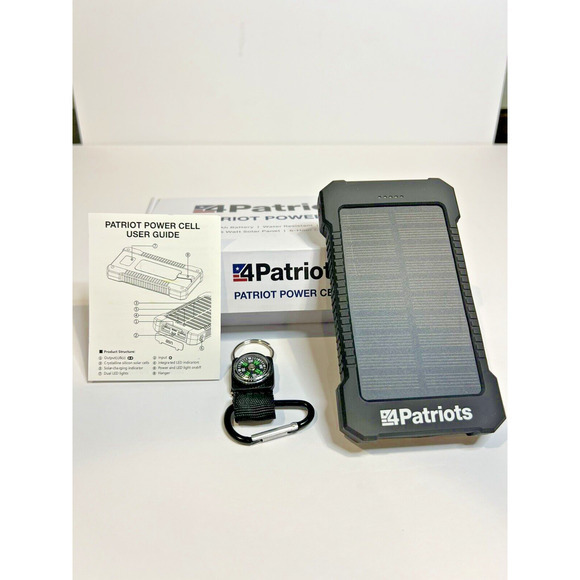 4 Patriots Patriot Power Cell Solar Panel Charge Bank New in Box Open for Pic - Picture 3 of 4